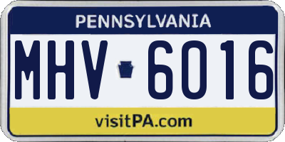PA license plate MHV6016