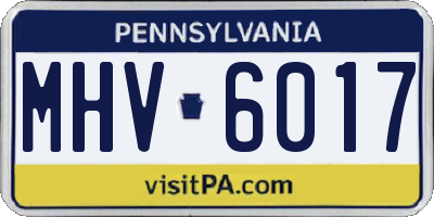 PA license plate MHV6017