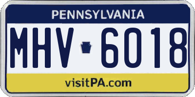PA license plate MHV6018