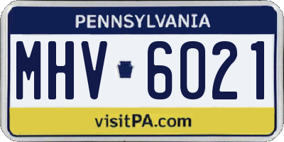 PA license plate MHV6021