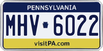 PA license plate MHV6022