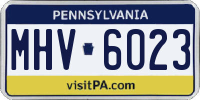 PA license plate MHV6023