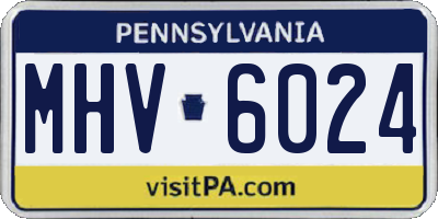 PA license plate MHV6024