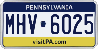 PA license plate MHV6025