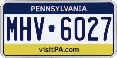 PA license plate MHV6027