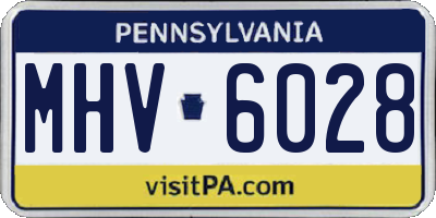 PA license plate MHV6028