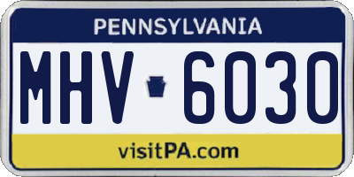 PA license plate MHV6030