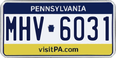 PA license plate MHV6031