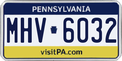 PA license plate MHV6032