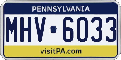 PA license plate MHV6033