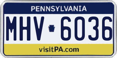 PA license plate MHV6036