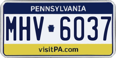 PA license plate MHV6037