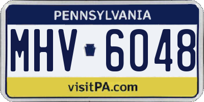 PA license plate MHV6048