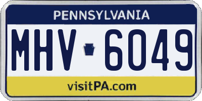 PA license plate MHV6049