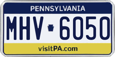 PA license plate MHV6050