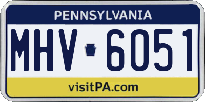 PA license plate MHV6051