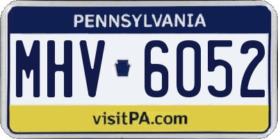 PA license plate MHV6052