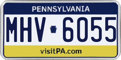 PA license plate MHV6055