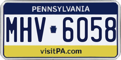 PA license plate MHV6058