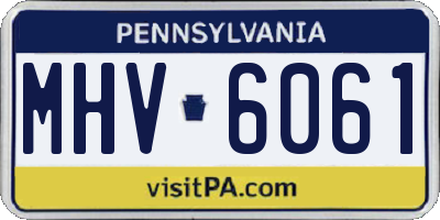 PA license plate MHV6061