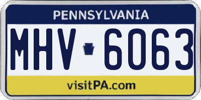 PA license plate MHV6063
