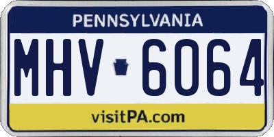 PA license plate MHV6064