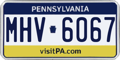 PA license plate MHV6067