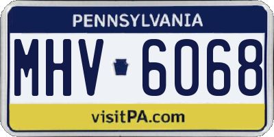 PA license plate MHV6068