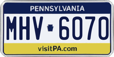 PA license plate MHV6070