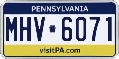 PA license plate MHV6071