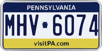 PA license plate MHV6074