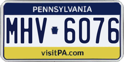 PA license plate MHV6076