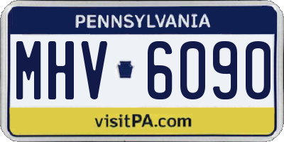 PA license plate MHV6090