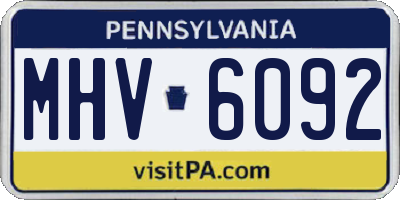 PA license plate MHV6092