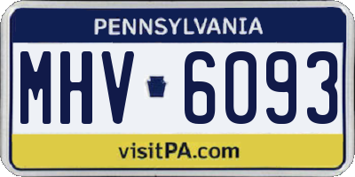 PA license plate MHV6093