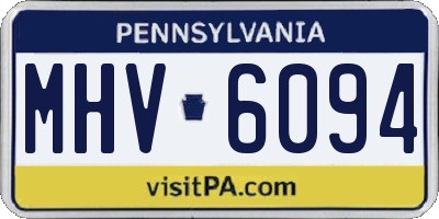 PA license plate MHV6094