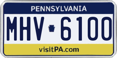 PA license plate MHV6100