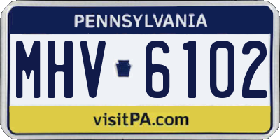 PA license plate MHV6102