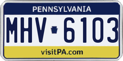 PA license plate MHV6103