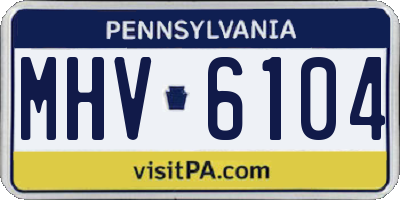 PA license plate MHV6104