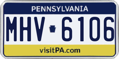 PA license plate MHV6106