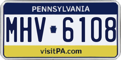 PA license plate MHV6108