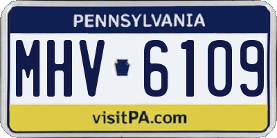 PA license plate MHV6109