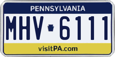 PA license plate MHV6111