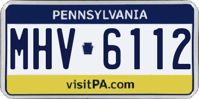 PA license plate MHV6112