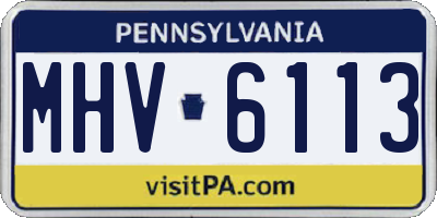 PA license plate MHV6113