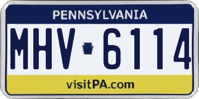 PA license plate MHV6114