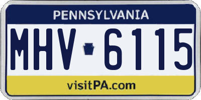 PA license plate MHV6115