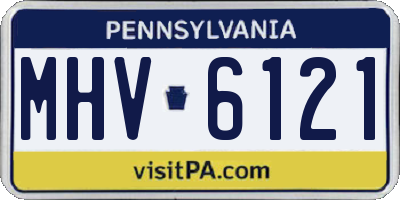 PA license plate MHV6121