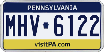 PA license plate MHV6122